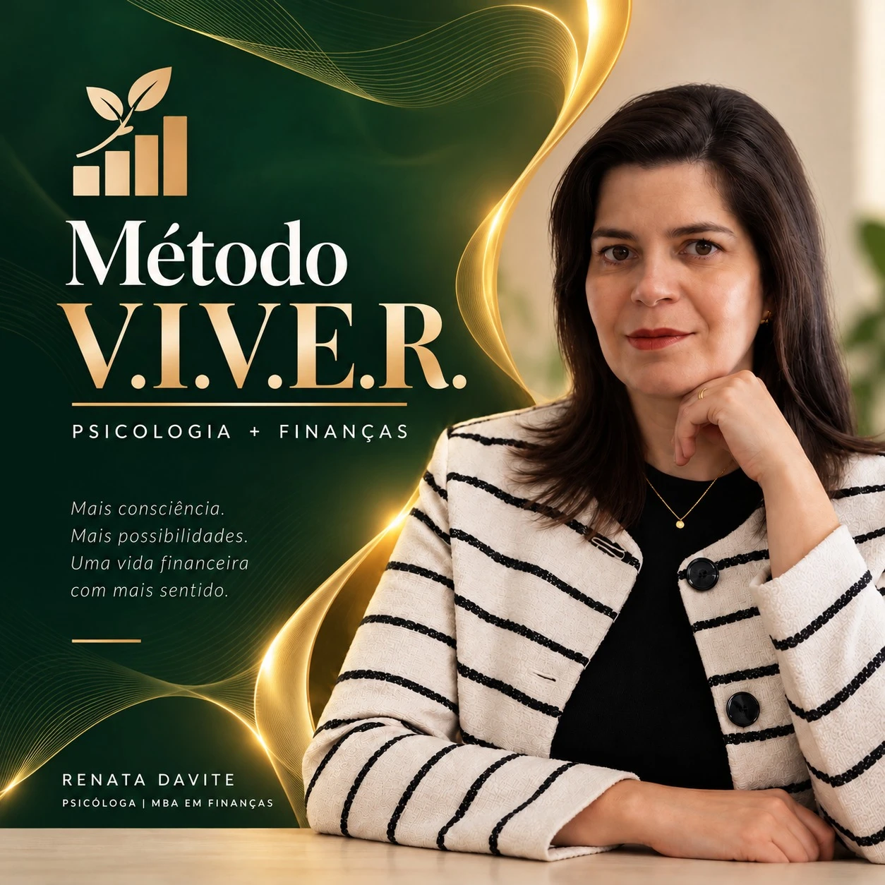 Capa oficial: Método V.I.V.E.R. — Psicologia + Finanças, por Renata Davite